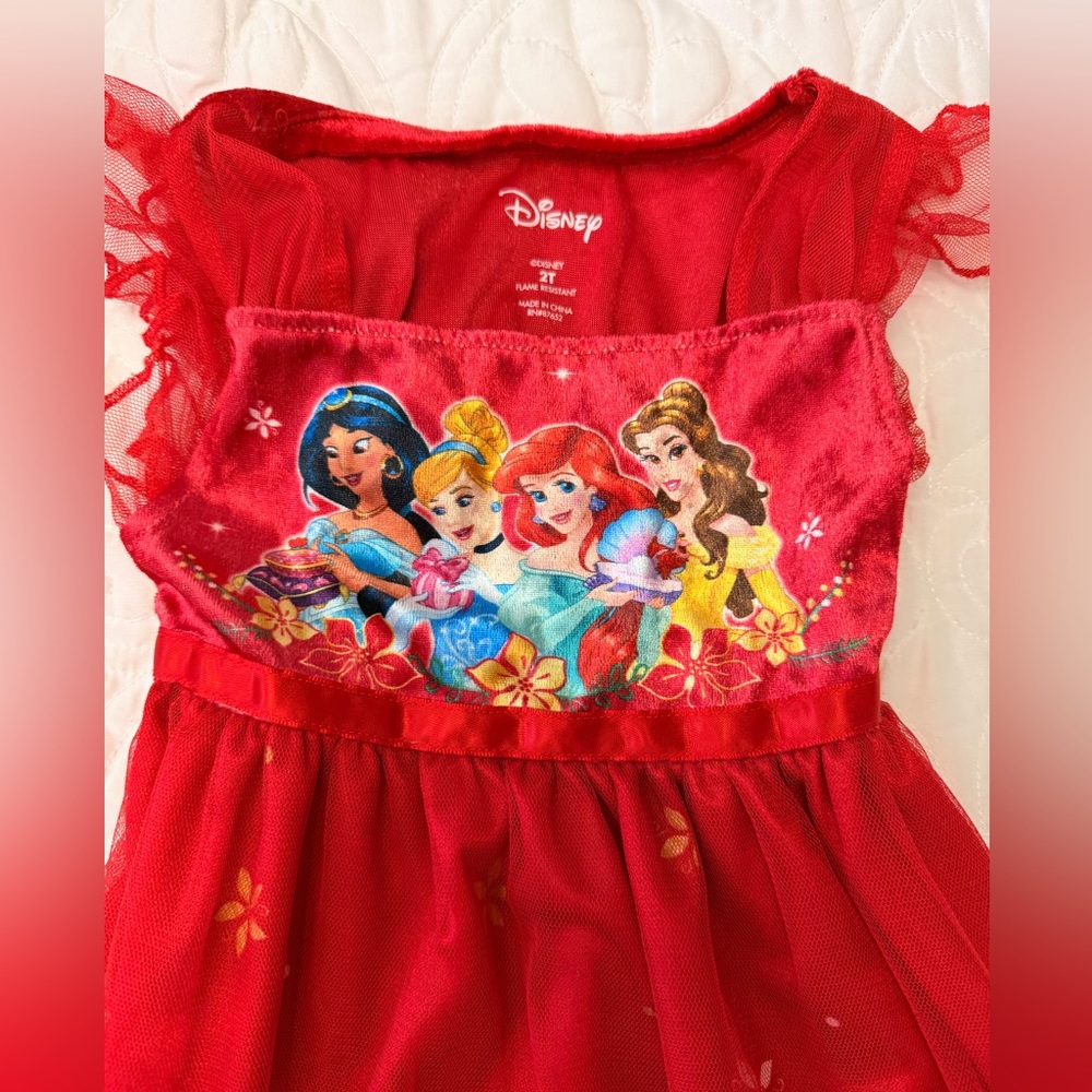 Disney Red Dress with Princess Design